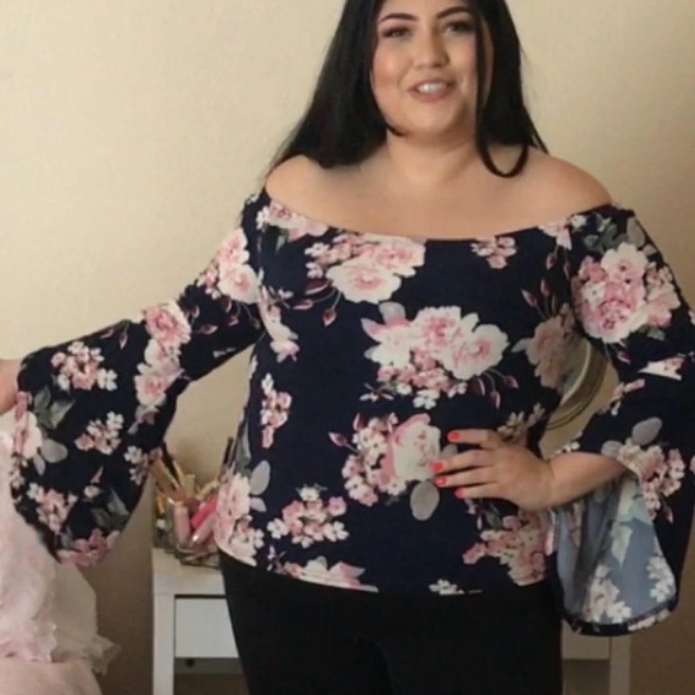Plus size off the shoulder shirt